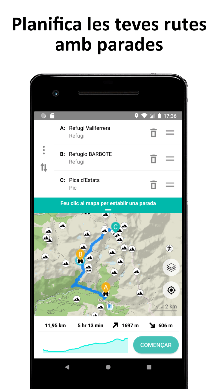 Planifica rutes sense internet